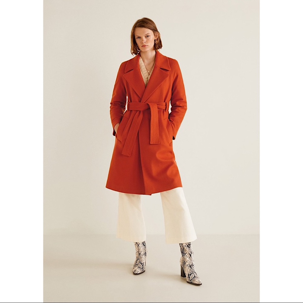 buttoned wool coat